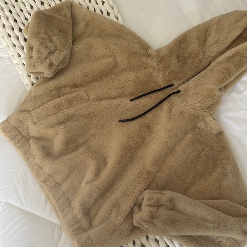 TOPSHOP FAUX FUR HOODIE